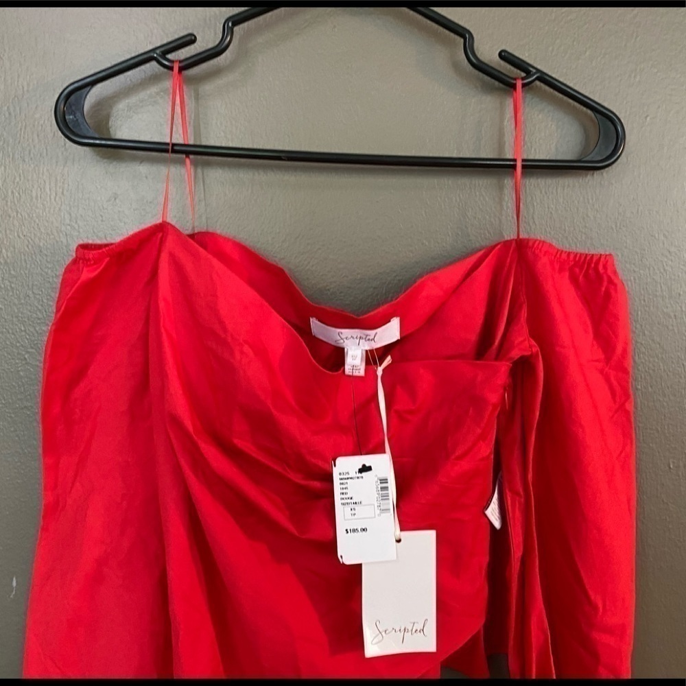 BNWT Scripted Cropped Blouse- Xsmall - Picture 4 of 7